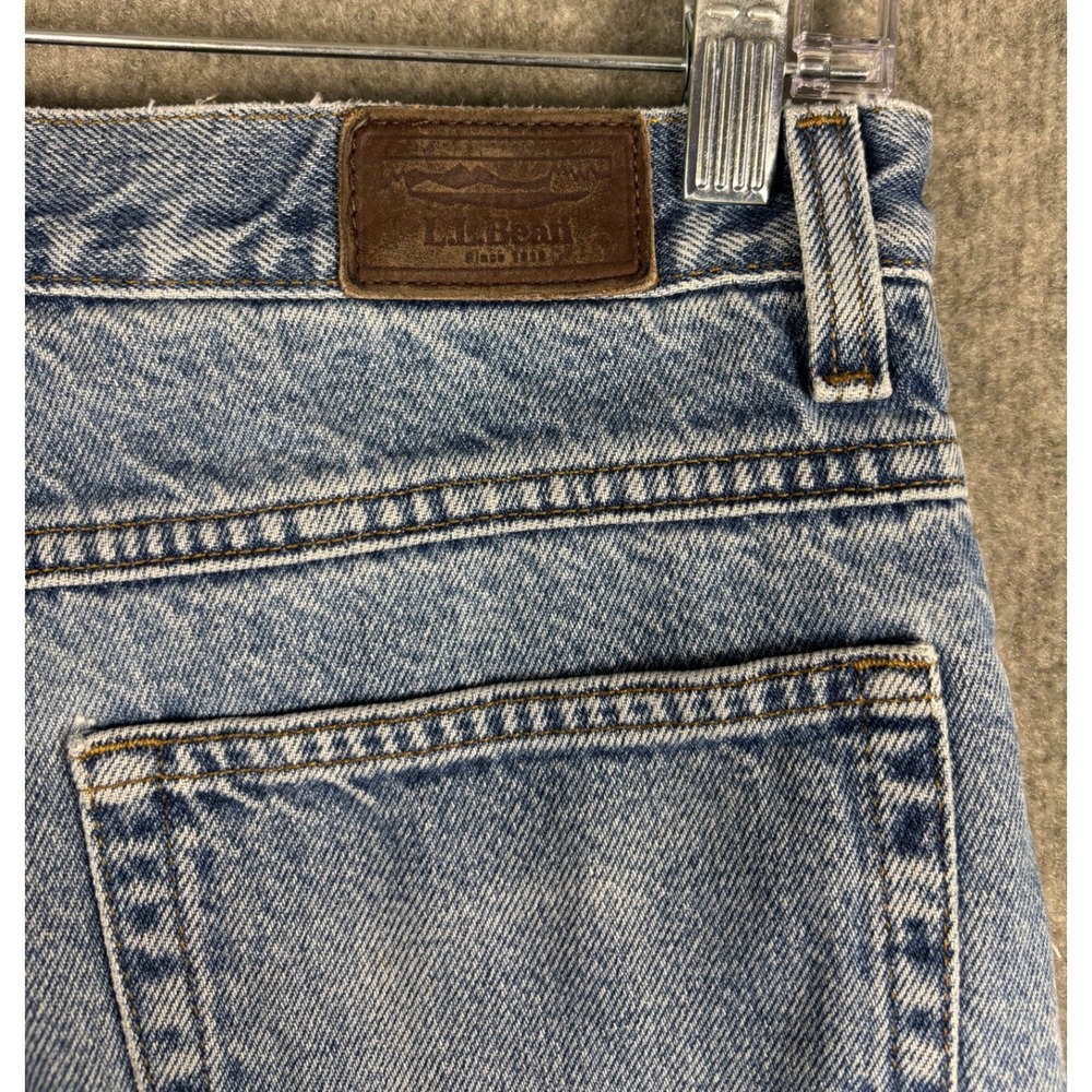 Vintage LL Bean Double L Classic Fit Fleece Lined‎ Jeans 32x31 Light Blue 0AJ81 - Picture 5 of 11
